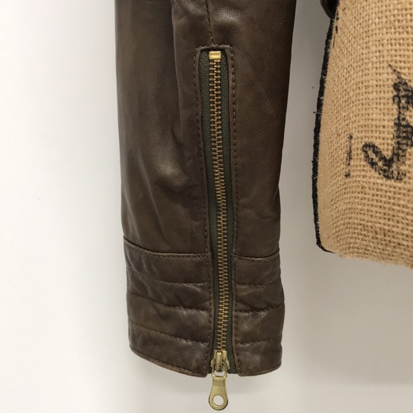 Truth & Pride Leather Moto Jacket With Faux Fur Removable Trim - Picture 6 of 8